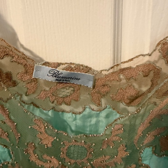 BLUMARINE Blue and Beige Silk Midi Dress - Picture 3 of 5